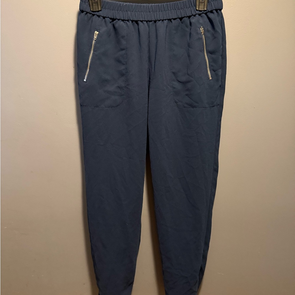 J. Crew Navy Women's Joggers with Zipper Pockets